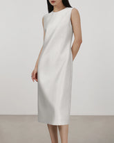 Robe Midi Sans Manches en Soie 40 Momme